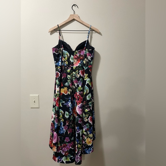 Aidan Mattox Floral Print Fit & Flare High-Low Semi Formal Sundress Size 4 - Picture 6 of 9